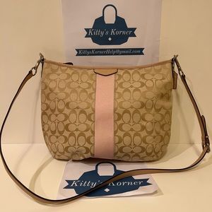 Signature Pink Stripe Coach Bag